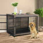 Pirecart 44" Dog Crate Furniture Modern Wooden Dog Kennel with Removable Tray for Small/Medium/Large Dog