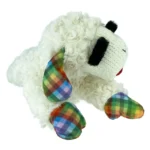 Multipet Lamb Chop Plush Dog Toy, Medium, 10.5", Plaid Ears and Paws